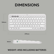 Logitech Tipkovnica Pebble Keys 2 K380s Multi-Device, bela, SLO g.