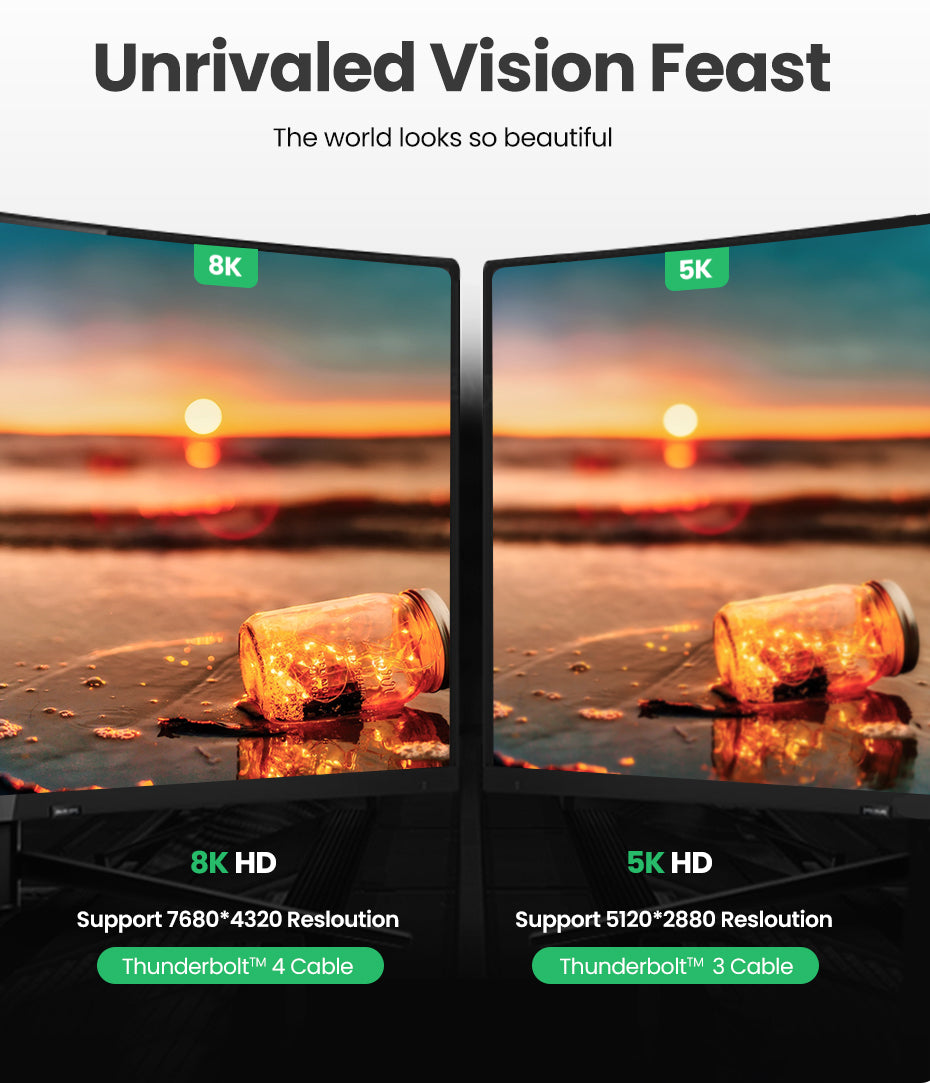 Ugreen 100W Thunderbolt 4 USB-C 8K kabel 2M