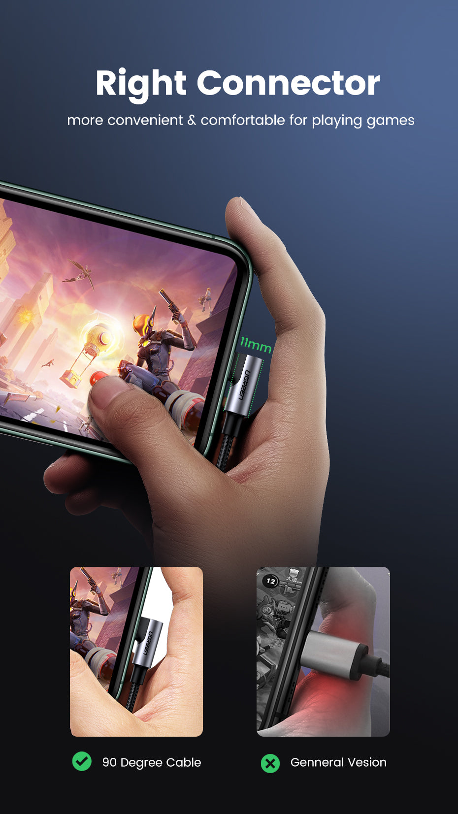 Ugreen MFI kotni kabel USB-C na Lightning 1,5m - box