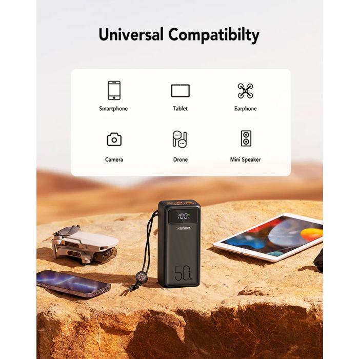 VEGER prenosna baterija Tank Lite 50000 mAh, črna