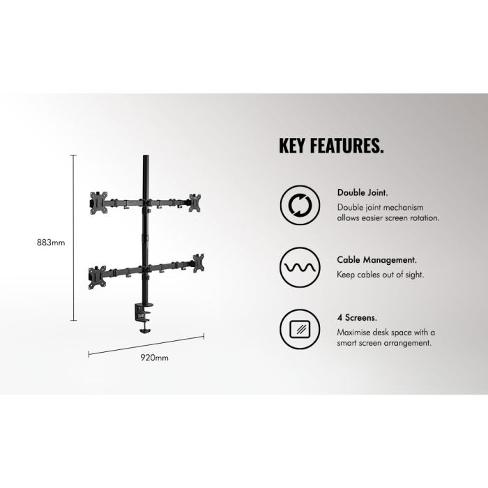 VonHaus namizni nosilec za 4 monitorje do 32