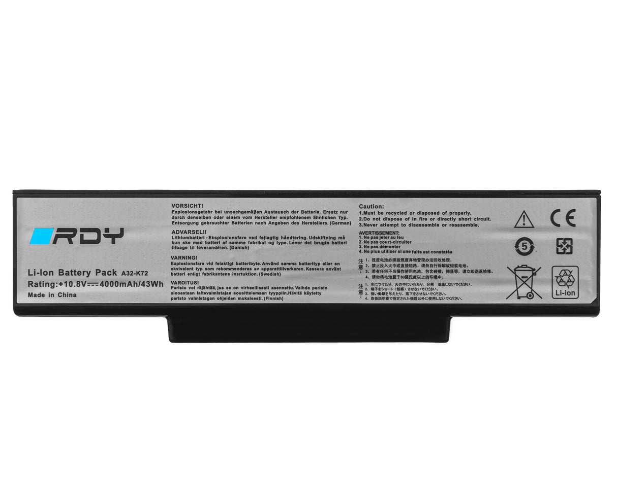 Baterija RDY A32-K72 za Asus N71 K72 K72J K72F K73S K73SV N71 N71J