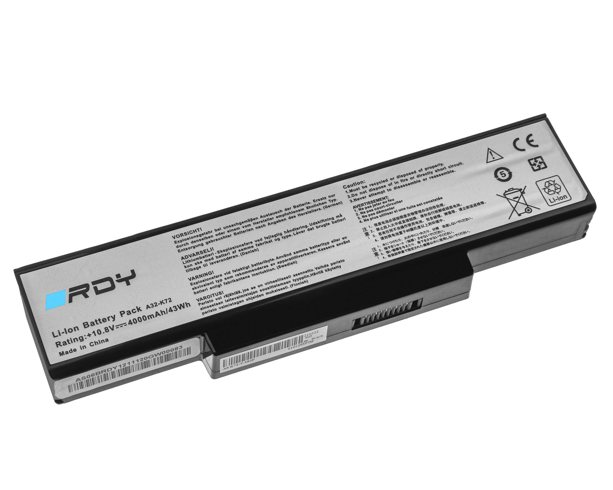 Baterija RDY A32-K72 za Asus N71 K72 K72J K72F K73S K73SV N71 N71J