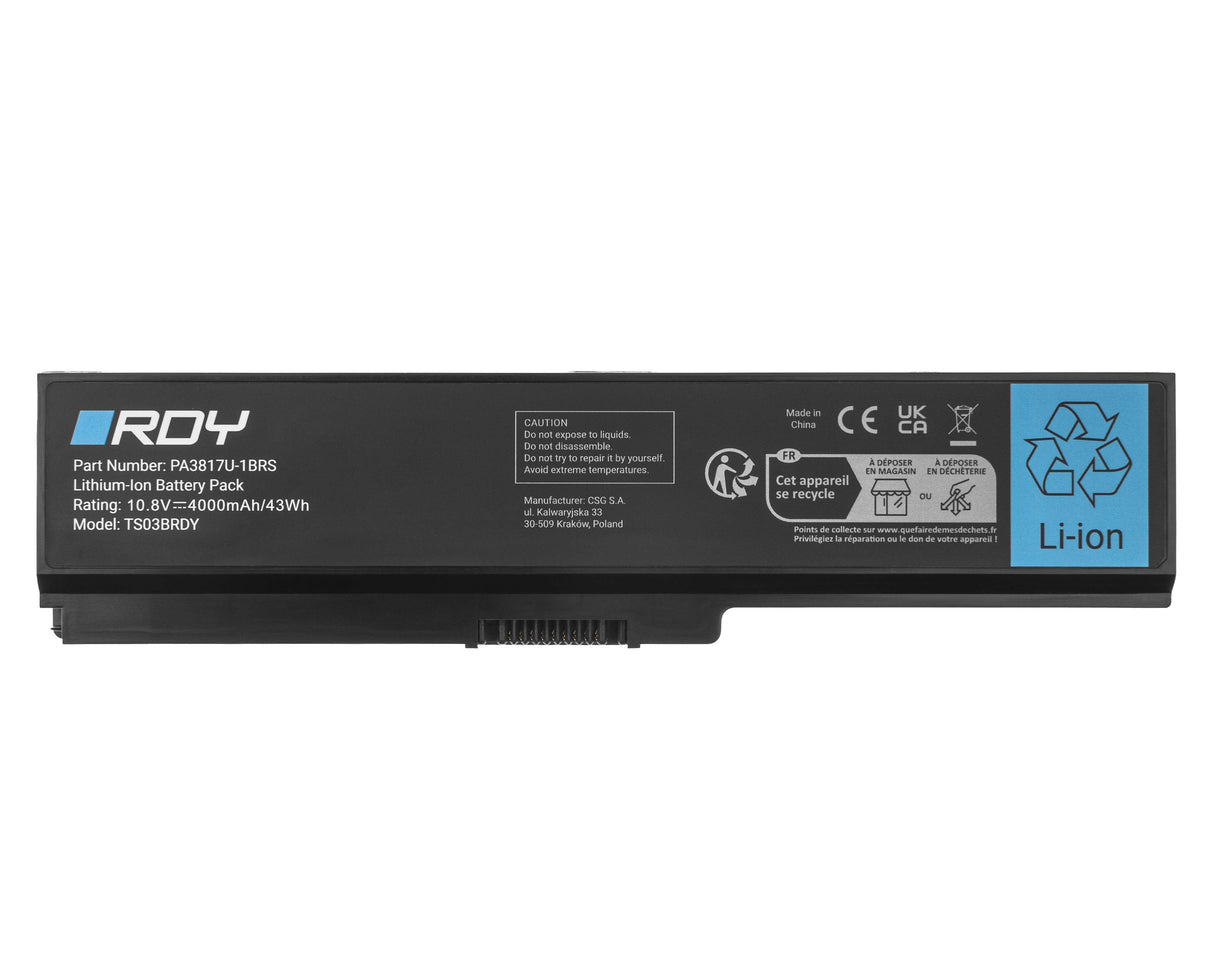Baterija RDY PA3817U-1BRS PA3818U-1BAS za Toshiba Satellite C650 C650D C660 C660D C665 L750 L750D L755D L770 L775