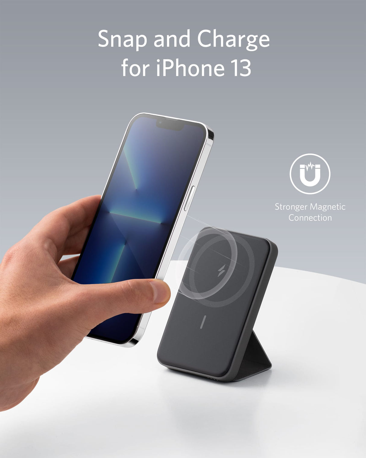 Anker MagGo 5000mAh črn magnetni brezžični powerbank