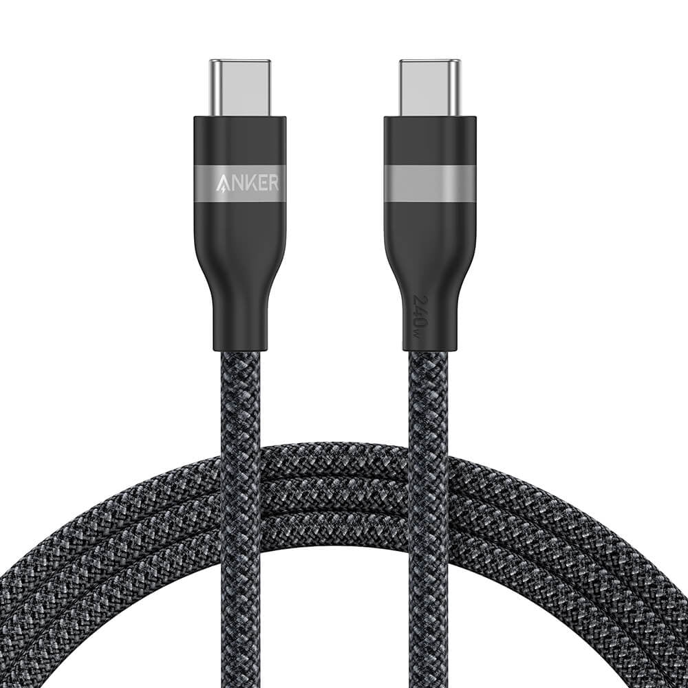 Anker pleteni USB-C na USB-C kabel 240 W, 1,8m, črn