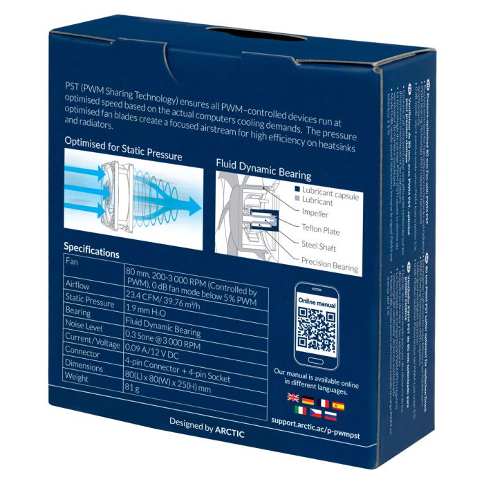 ARCTIC P8 PWM PST 80mm 4-pin ventilator