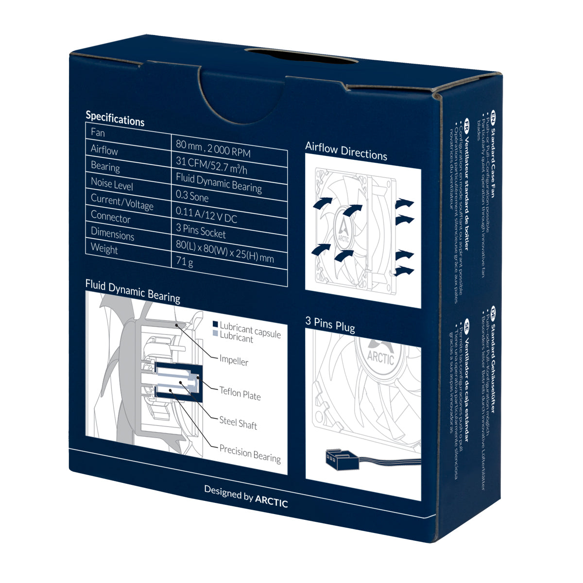 ARCTIC F8 80mm 3-pin ventilator