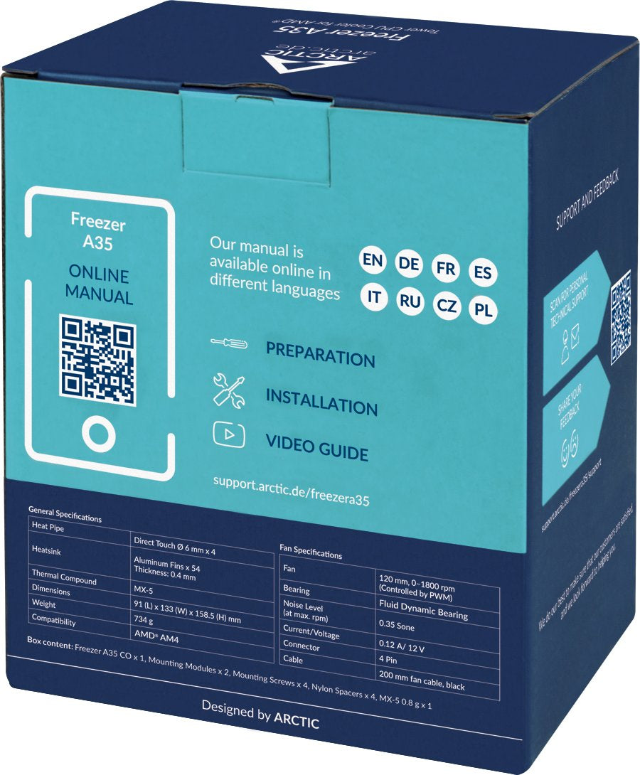 ARCTIC Freezer A35, hladilnik za desktop procesorje AMD
