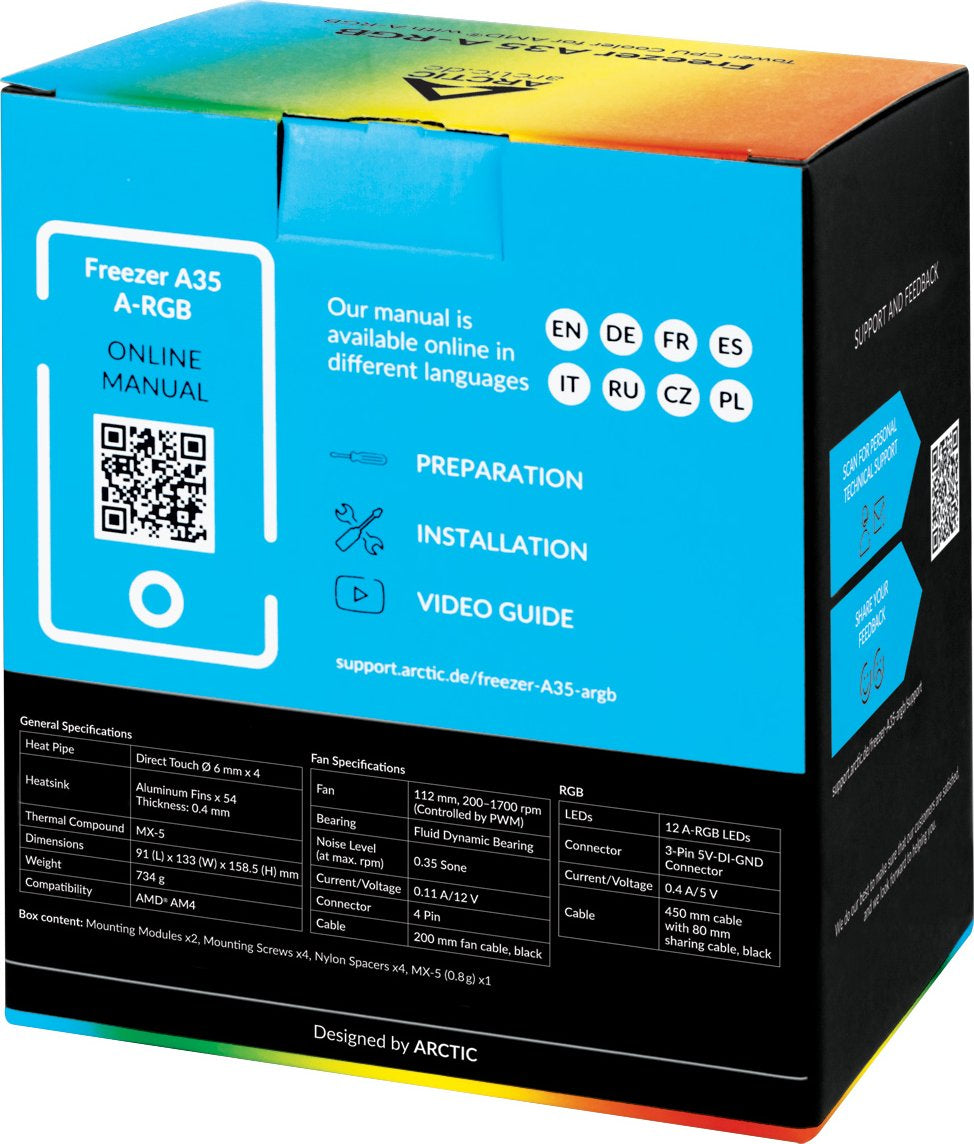 ARCTIC Freezer A35 A-RGB, hladilnik za desktop procesorje AMD