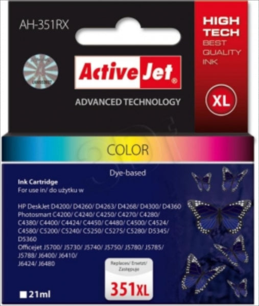 ActiveJet komplet barvnih črnil HP CB338 351XL