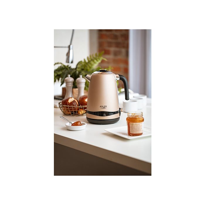 Adler grelnik vode 1,7L z LCD zaslonom/nastavitev temperature šampanjec barva AD1295
