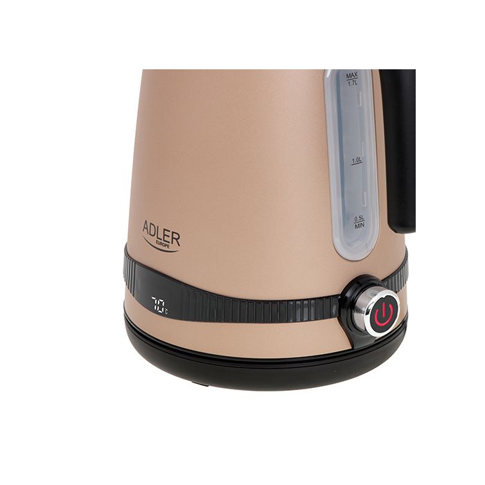 Adler grelnik vode 1,7L z LCD zaslonom/nastavitev temperature šampanjec barva AD1295