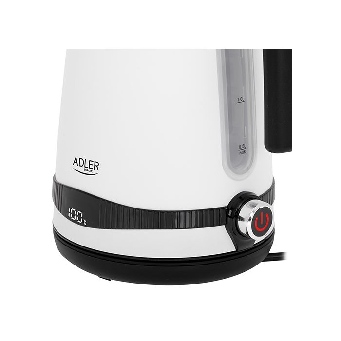 Adler grelnik vode 1,7L z LCD zaslonom/nastavitev temperature bel AD1295w
