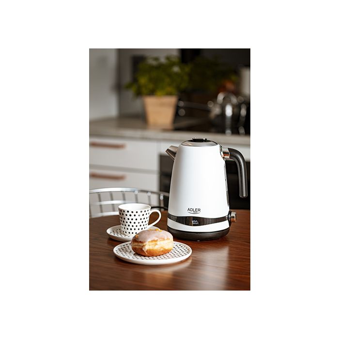 Adler grelnik vode 1,7L z LCD zaslonom/nastavitev temperature bel AD1295w