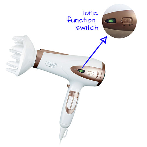 Adler ionski sušilec za lase 2200W AD 2248 bel