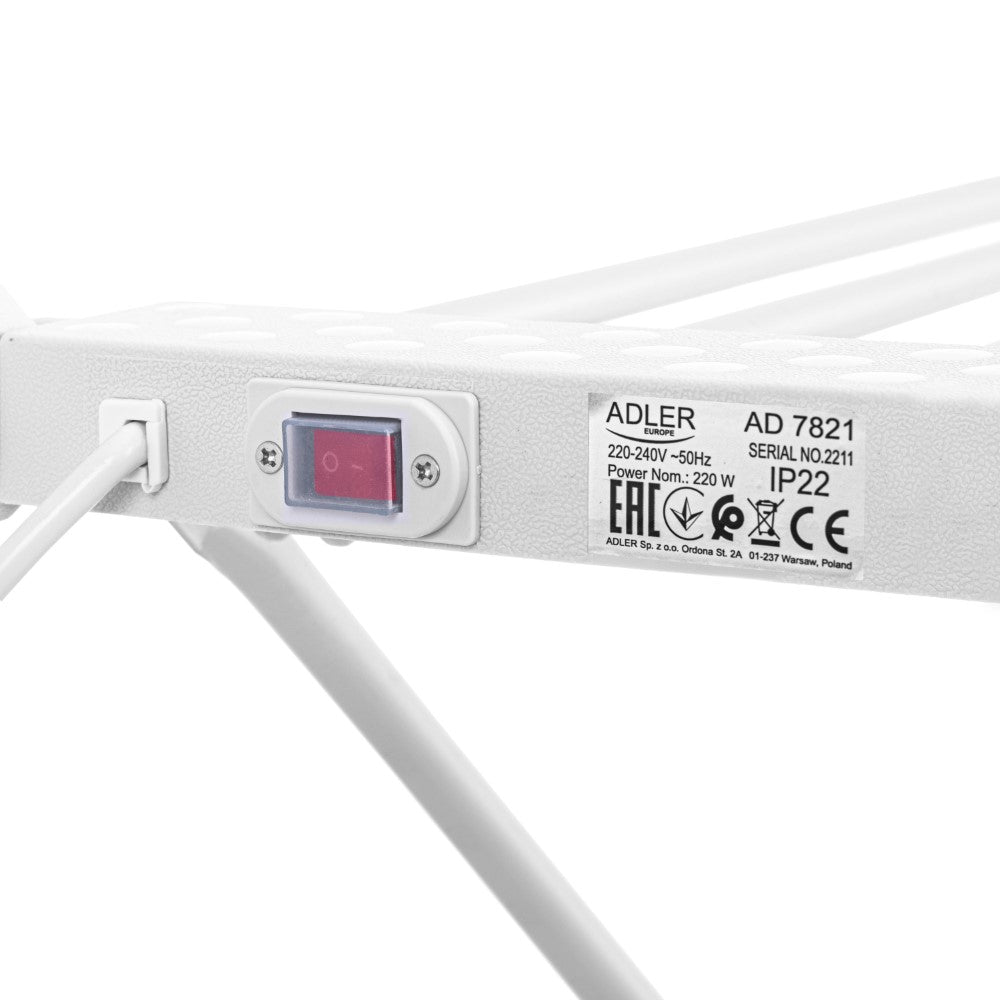 Adler zložljivo električno stojalo za sušenje oblačil 220W AD7821