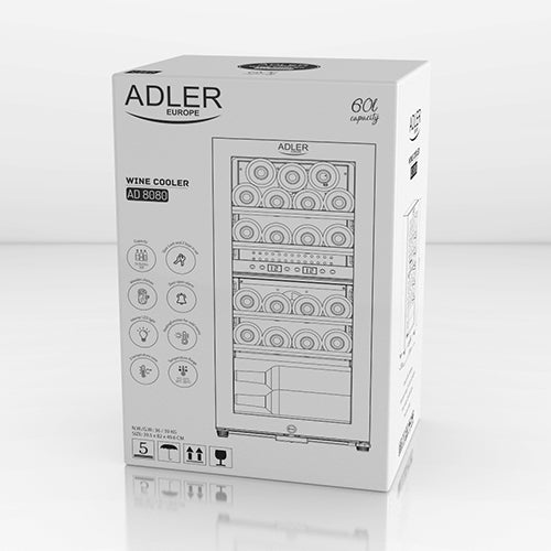 Adler vitrina za vino 60L dvojna hladilna cona AD8080