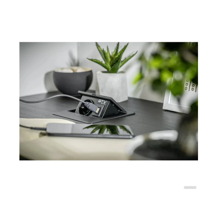 GTV vgradna vtičnica AVARO 1x230V + 2xUSB-A