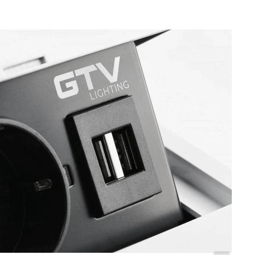 GTV vgradna vtičnica AVARO 1x230V + 2xUSB-A