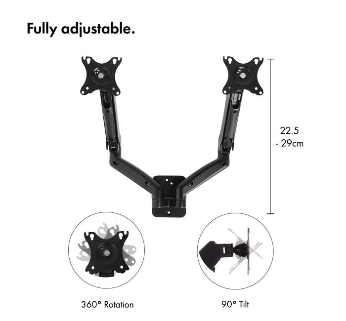 VonHaus stenski nosilec za dva monitorja
