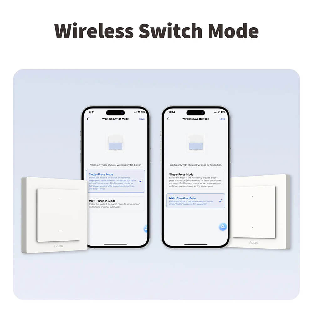 AQARA pametno stikalo za luči H2 (WS-K08D), 4 gumbi - 2 kanala