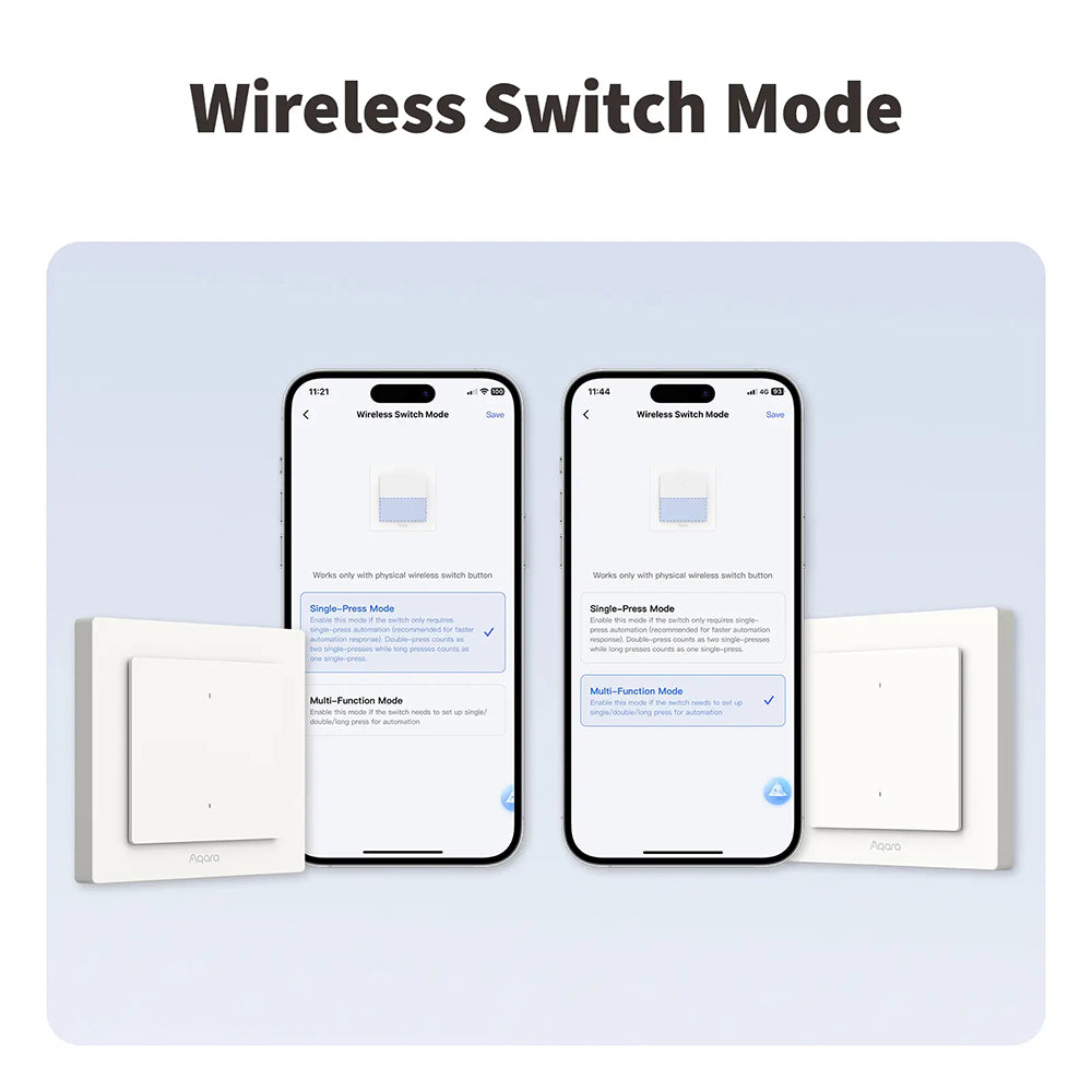 AQARA pametno stikalo za luči H2 (WS-K07D), 2 gumba - 1 kanala