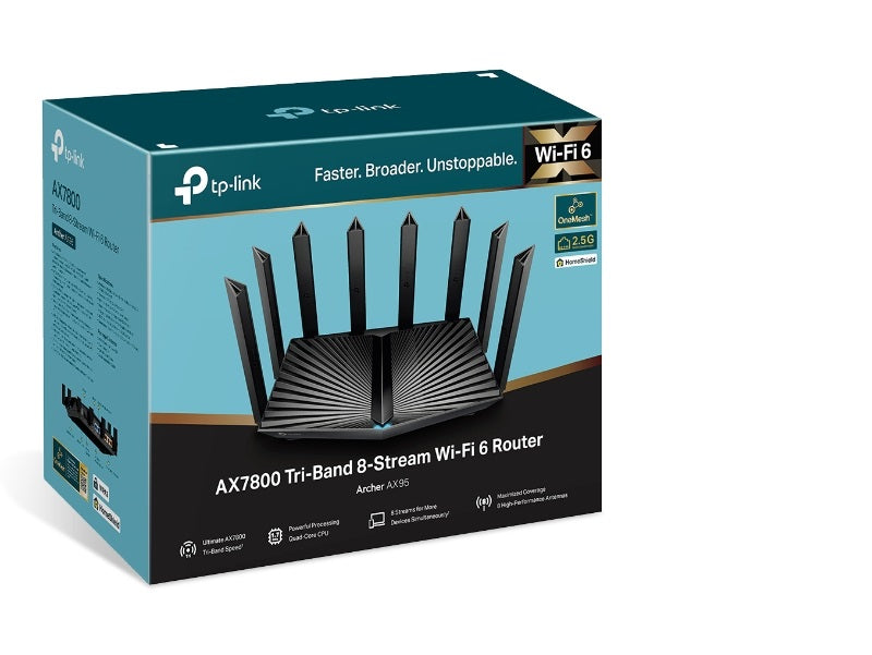 TP-LINK usmerjevalnik Archer AX95 AX7800 Tri Band Gigabit usmerjevalnik Wi-Fi 6