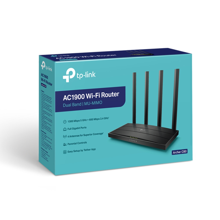 TP-LINK Archer C80 AC1900 Wireless MU-MIMO Wi-Fi usmerjevalnik