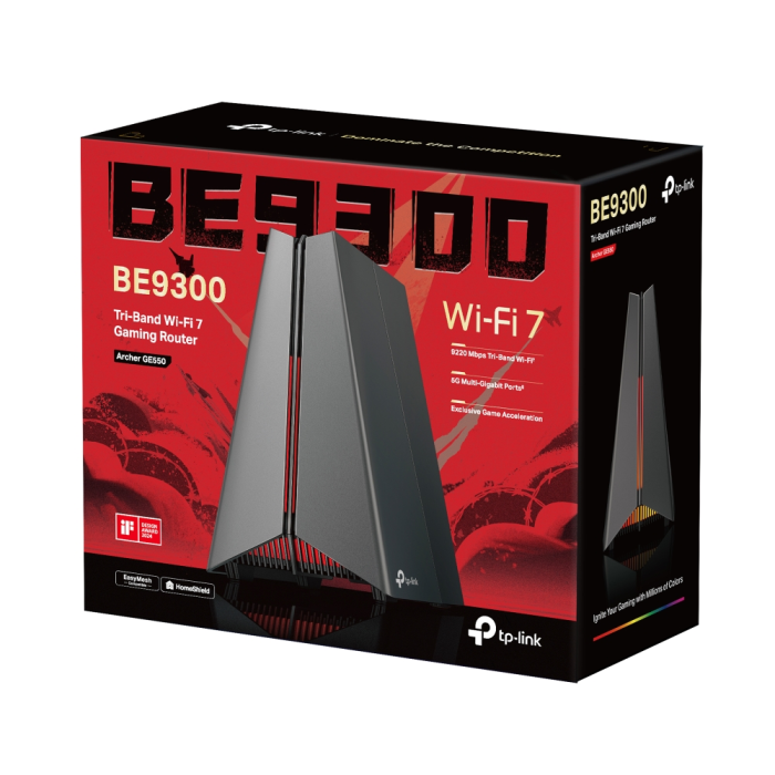 TP-LINK Archer GE550 – BE9300 tripasovni Wi-Fi 7 USB 3.0 5Gbps LAN gaming usmerjevalnik