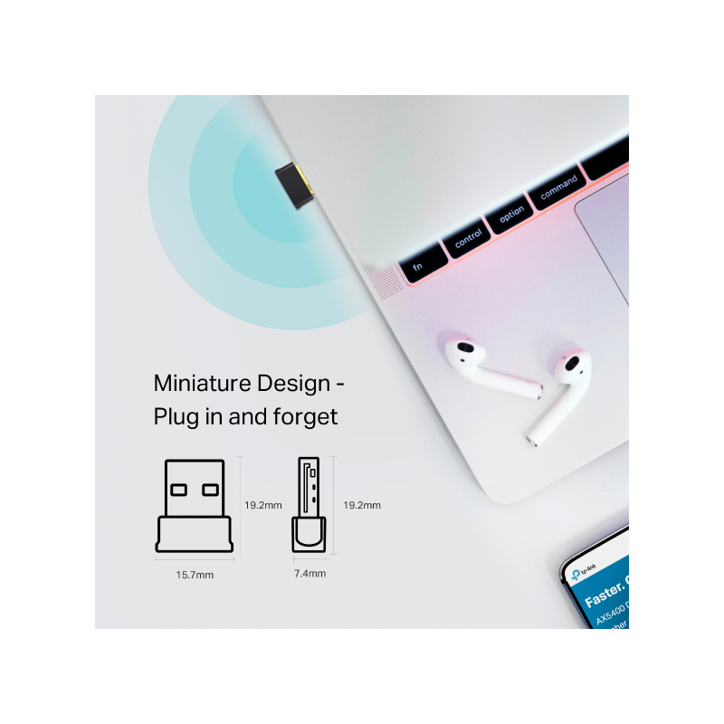 TP-LINK Archer T2UB Nano 600Mbps Dual Band brezžična USB mrežna kartica + Bluetooth 4.2