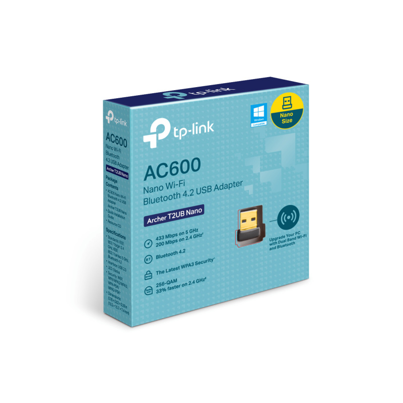 TP-LINK Archer T2UB Nano 600Mbps Dual Band brezžična USB mrežna kartica + Bluetooth 4.2