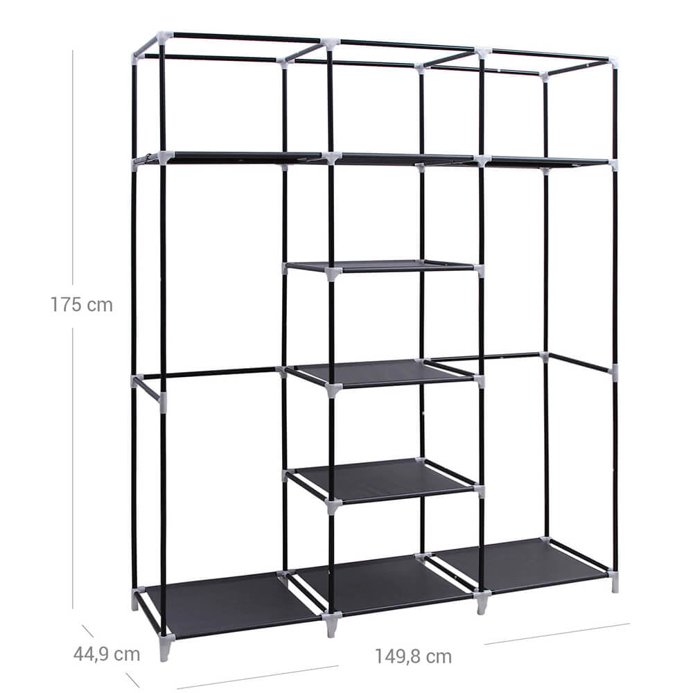 SONGMICS platnena garderobna omara, siva, RYG12G