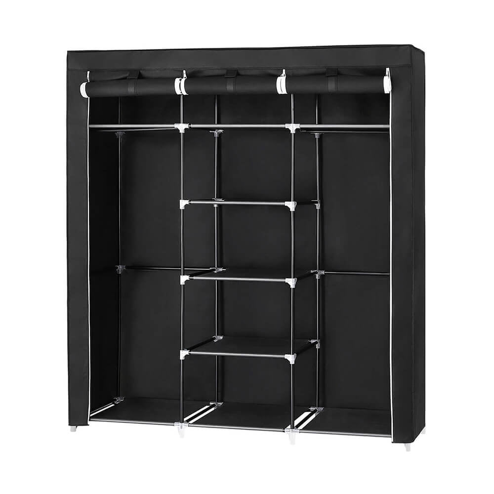 SONGMICS platnena garderobna omara, črna, RYG12B