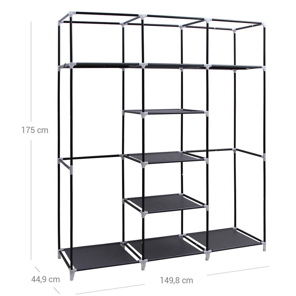 SONGMICS platnena garderobna omara, črna, RYG12B