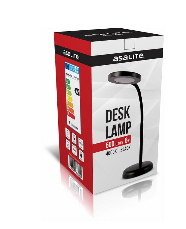 ASALITE namizna svetilka 6W, 4000K, 500lm, črna