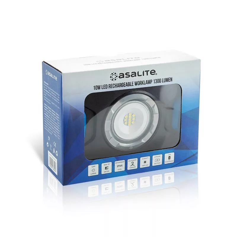ASALITE LED 10W polnilni reflektor 1300Lm + 2x18650 2200mAh baterije