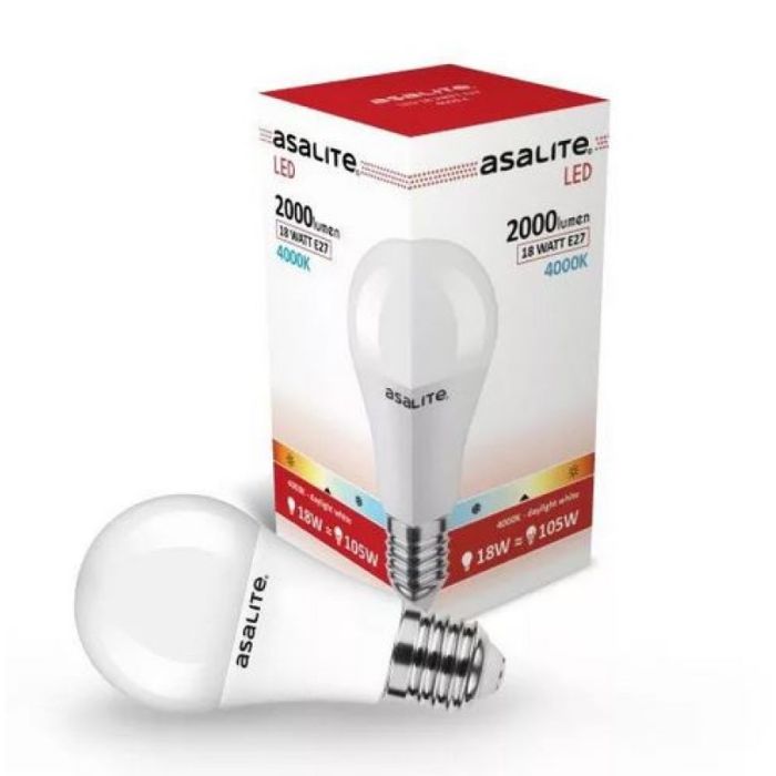 Asalite LED žarnica A65 E27 – 18W, 4000K, 2000 lumnov