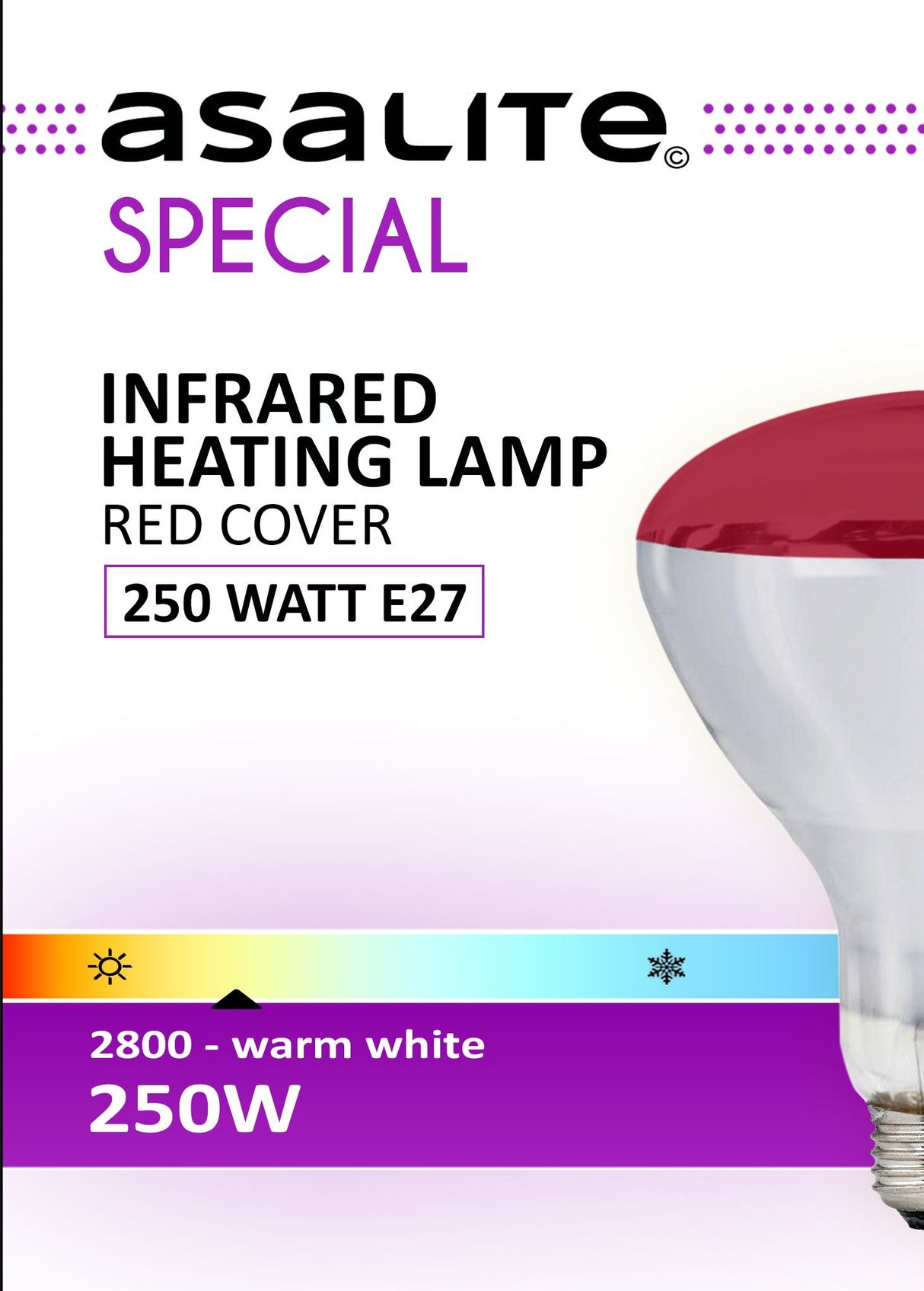ASALITE IR sijalka E27 250W 2800K rdeča