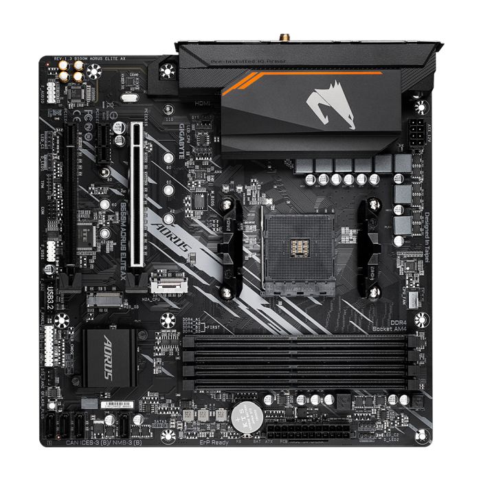 GIGABYTE B550M AORUS ELITE AX, DDR4, SATA3, USB3.2Gen1, HDMI, AM4 mATX