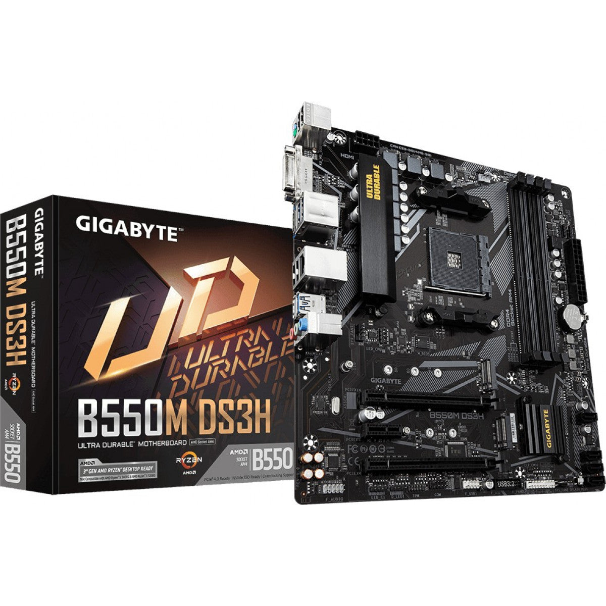 GIGABYTE B550M DS3H, DDR4, SATA3, USB3.2Gen1, HDMI, AM4 mATX