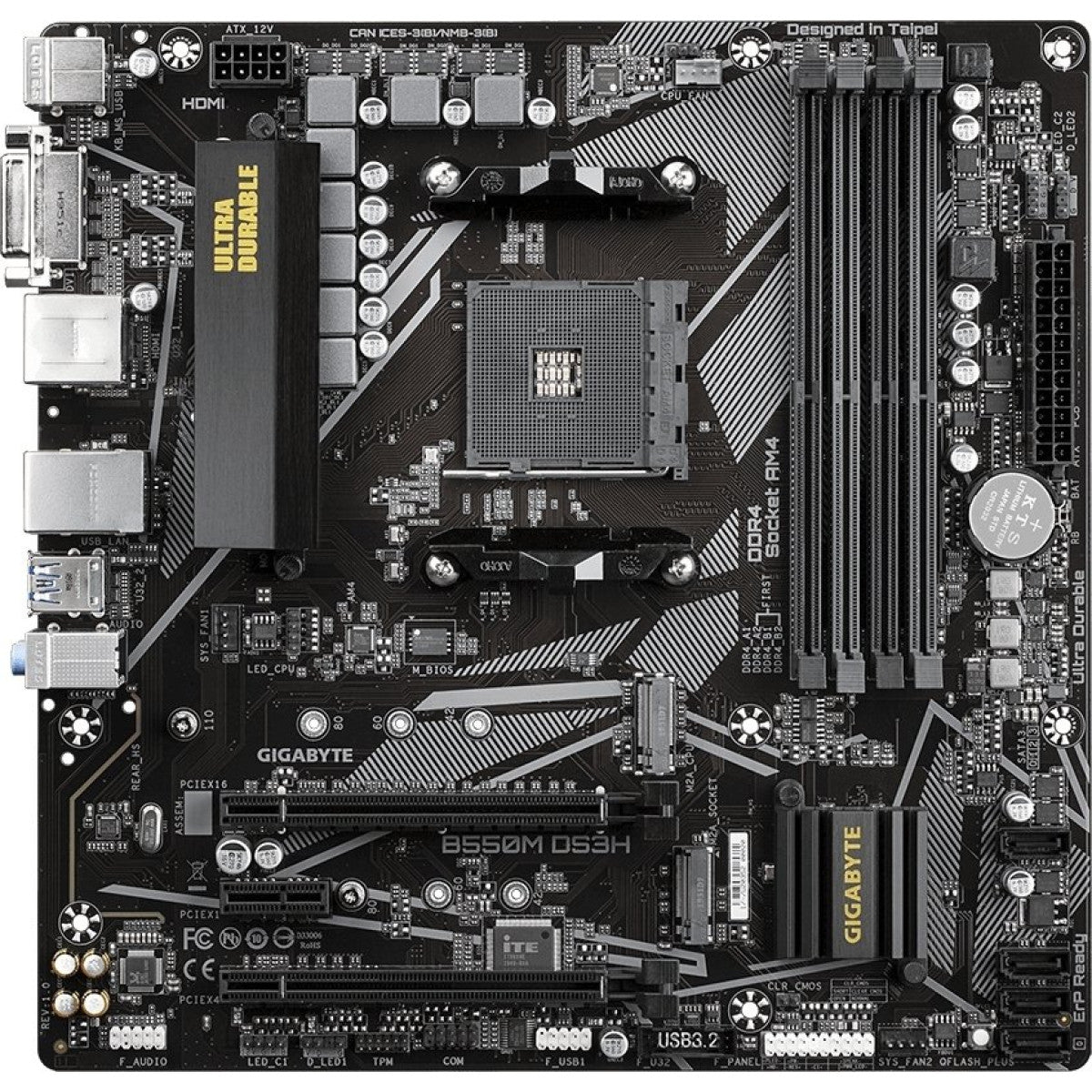 GIGABYTE B550M DS3H, DDR4, SATA3, USB3.2Gen1, HDMI, AM4 mATX