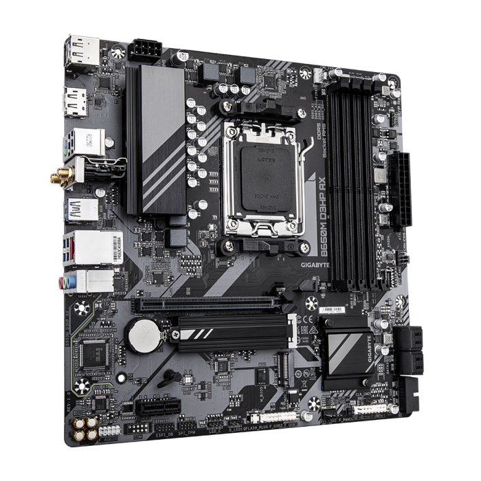 GIGABYTE B650M D3HP AX, DDR5, SATA3, USB3.2Gen1, DP, 2.5GbE, WiFi, AM5 mATX