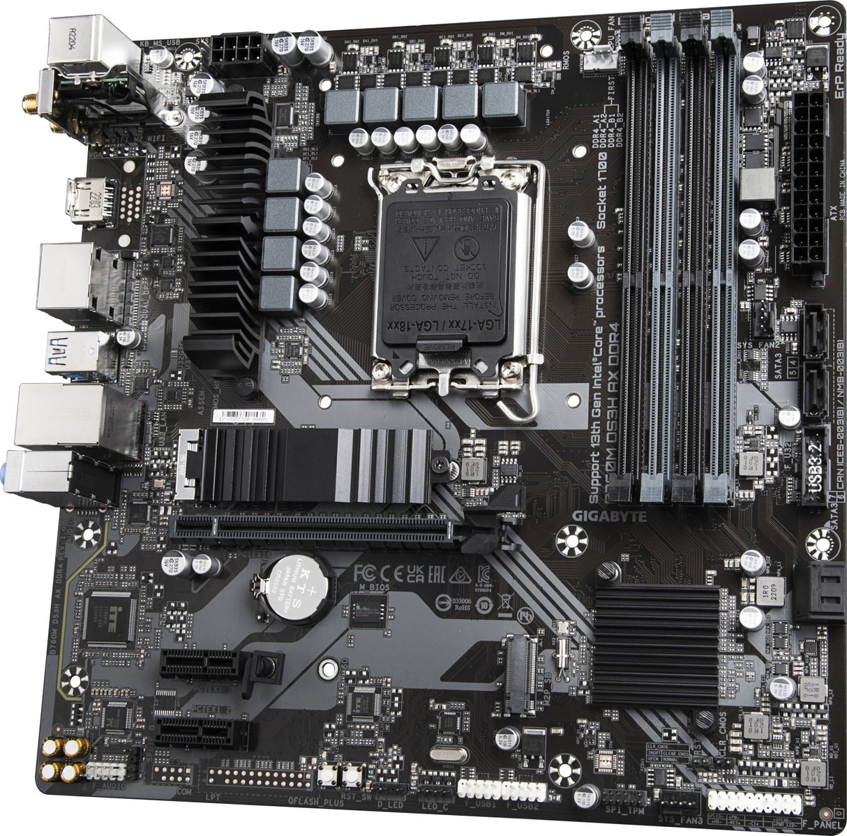 GIGABYTE B760M DS3H AX DDR4, DDR4, SATA3, USB3.2Gen2, DP, WiFi, LGA1700 mATX