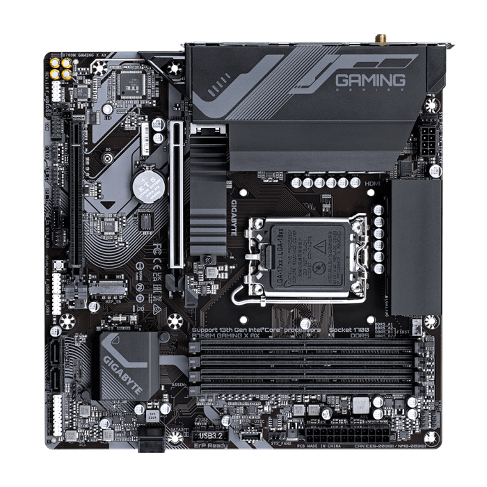 GIGABYTE B760M GAMING X AX, DDR5, SATA3, USB3.2Gen2, DP, 2.5GbE, WiFi 6E, LGA1700 mATX