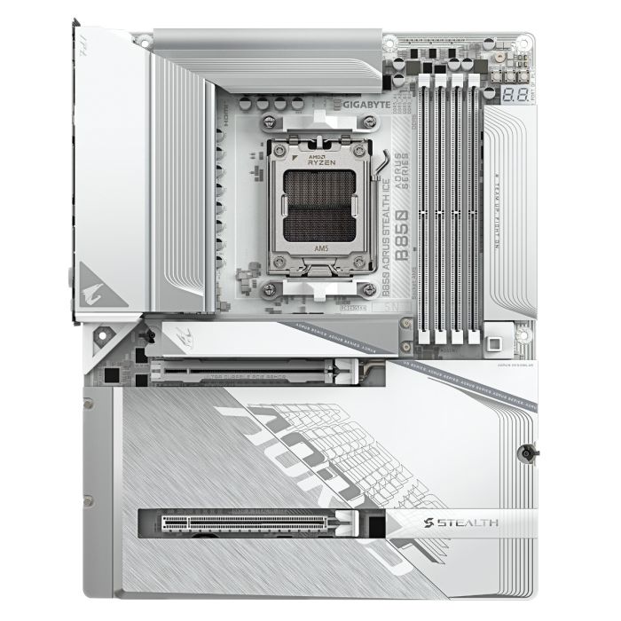 GIGABYTE B850 A STEALTH ICE, DDR5, SATA3, USB3.2Gen2x2, DP, 5GbE, WiFi, AM5 ATX