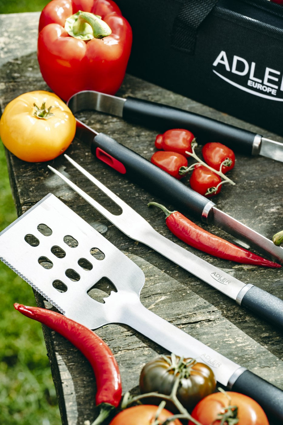 Adler Set žar pripomočkov – nerjaveče jeklo s prenosnim etuijem