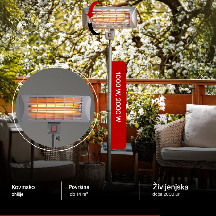 Camry stoječi halogenski grelnik 2000W CR7737