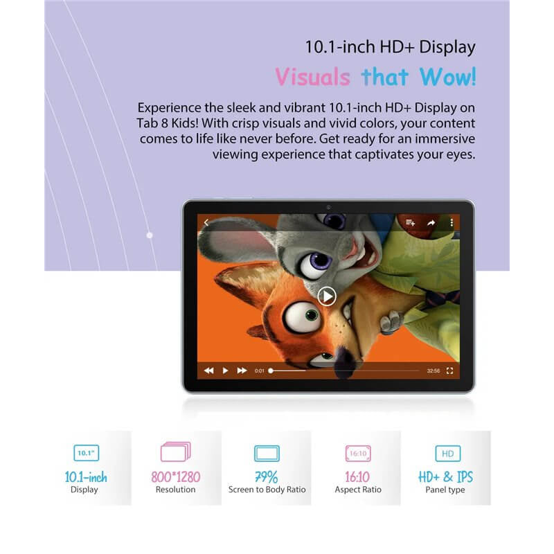 Blackview TAB8 KIDS WIFI 10.1'' tablični računalnik 4GB+128GB, roza