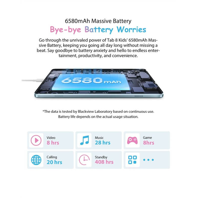 Blackview TAB8 KIDS WIFI 10.1'' tablični računalnik 4GB+128GB, roza